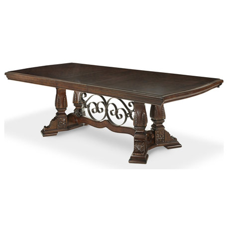 Aico Amini Windsor Court Rectangular Dining Table in Vintage Fruitwood