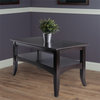 Winsome Camden Transitional Solid Wood Flared Leg Coffee Table in Coffee