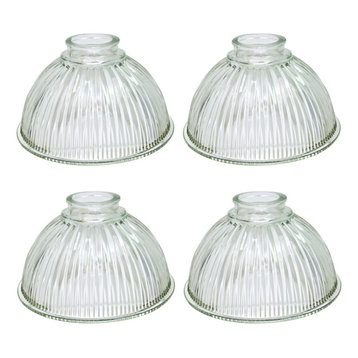 23019-4 Replacement Dome Shaped Clear Ribbed Glass Shade 4 Pack