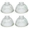 Aspen Creative 23019-4 Replacement Dome Shaped Clear Ribbed Glass Shade 4 Pack