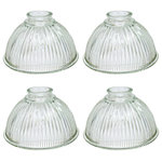 Aspen Creative Corporation - Aspen Creative 23019-4 Replacement Dome Shaped Clear Ribbed Glass Shade 4 Pack - Aspen Creative is dedicated to offering a wide assortment of attractive and well-priced portable lamps, kitchen pendants, vanity wall fixtures, outdoor lighting fixtures, lamp shades, and lamp accessories. We have in-house designers that follow current trends and develop cool new products to meet those trends. Product Detail