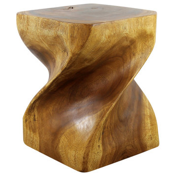 Haussmann Wood Big Twist Coffee Table 16 in SQ x 20 in High Oak Oil