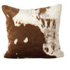 Poly Filled Urban Faux Cowhide Throw Pillow, 18"x18", Brown