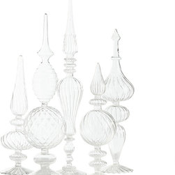 VICTORIAN GLASS FINIALS - CLEAR - Products