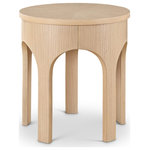 Meridian Furniture - Westfield Console Table, Black, 58" Wide, Natural, 20"wide, End Table - Finish off the look of your space with this beautiful Westfield natural end table. Its rich natural oak finish, oak veneer, and mixture of solid wood and MDF blend seamlessly in an art deco design. Ideal for entryways or living rooms, it offers both style and functionality with ample surface area and storage options. Take your decor to the next level with this statement piece that combines classic craftsmanship and modern sensibility, perfect for showcasing your personal style and enhancing any room's ambiance.