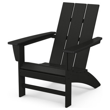 Polywood Modern Adirondack Chair, Black