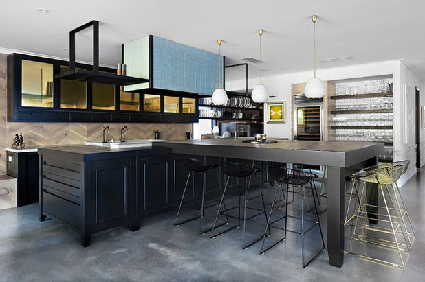 Transitional Kitchen by Leon House Design
