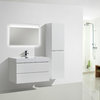 MOF Wall Mounted Vanity With Reinforced Acrylic Sink, High Gloss White, 36"