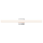 Sonneman - SQ-Bar LED Vanity Light With White Acrylic Shade, Polished Chrome, 32" - Dimmable Via: ELV