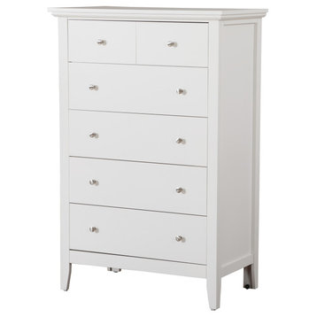 Hammond White 5 Drawer Chest of Drawers (32 in L. X 18 in W. X 48 in H.)