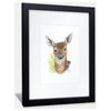 "Woodland Littles 2" Deer Individual Framed Print, With Mat, Black, 16"x20"