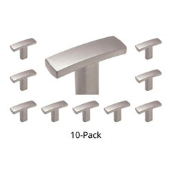 Cosmas - Subtle Arch Cabinet Knob, Satin Nickel, Set of 10 - Cabinet And Drawer Knobs