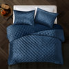 Navy Blue Twin Polyester 220 Thread Count Washable Down Comforter Set