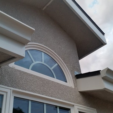 Fascia Covering/Cladding with Reverse Curve Seamless Gutters, Reseda Ca.