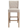 Karla Tufted 30" Barstool by Kosas Home, French Beige