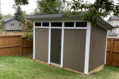Example of a minimalist shed design in Calgary