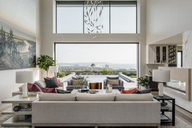 Trendy living room photo in San Diego
