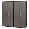 Manhattan Comfort Eiffel 74" Garage Cabinet, 4 Adjustable Shelves, Gray, 2-Piece Set
