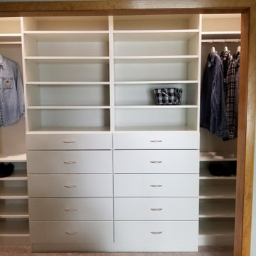 White Melamine Master Reach in closet