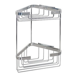 Lem 6221 Self-Adhesive 2-Level Triangle Shower Basket in Chrome - Shower Caddies