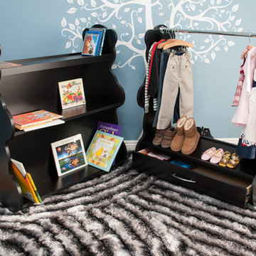 Kid's Bookcase & Closet -Espresso Bear