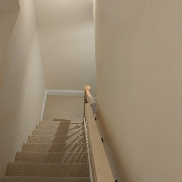 Maple railing for basement stairs