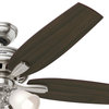 Hunter Fan Company 52" Newsome Brushed Nickel Ceiling Fan With Light