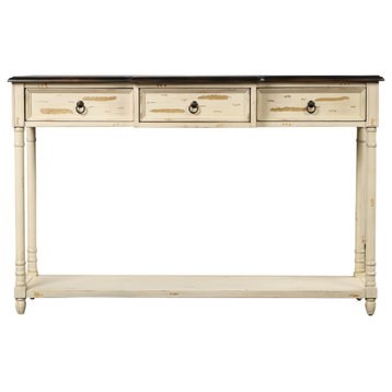 Console Table Sofa Table with Drawers for Entryway with Projecting Drawers