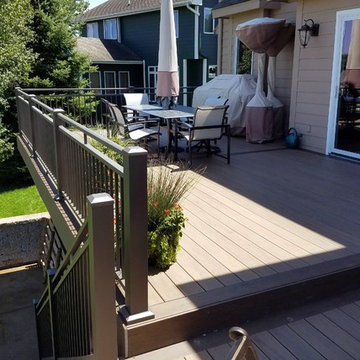 Large Timbertech Deck with Separate Outdoor Living Areas