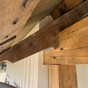 Original Face Sawn Box Beams and Original Face Reclaimed Antique Heart Pine Soli
