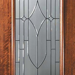 Slab House Single Door 96 Mahogany Bourbon 1 Panel 3/4 Lite Glass - Front Doors
