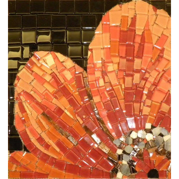 Floral Mosaic Art, Orange Gerbera, 24" X 24"