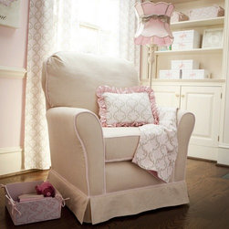 Pink and Taupe Damask Nursery Decor - Nursery Decor