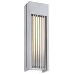 George Kovacs Lighting - George Kovacs Lighting Midrise - 22.25" 28W 1 LED Outdoor Wall Lantern - Looking for a clean, industrial style sconce? Meet the Midrise sconce by George Kovacs. Sand Silver finish combined with etched white glass provides the perfect sight line for a multitude of design projects.   Color Temperature:  Lumens: 560  CRI: 93  Rated Life: 25000 Hours  Mounting Direction: Vertical  Shade Included: YesMidrise 22.25" 28W 1 LED Outdoor Wall Lantern Sand Silver Frosted White Glass *UL: Suitable for wet locations*Energy Star Qualified: n/a  *ADA Certified: n/a  *Number of Lights: Lamp: 1-*Wattage:28w Z46 LED bulb(s) *Bulb Included:Yes *Bulb Type:Z46 LED *Finish Type:Sand Silver