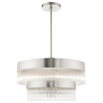 Livex Lighting - Livex Lighting 49825-91 Norwich - Seven Light Chandelier - No. of Rods: 3  Canopy IncludedNorwich Seven Light  Brushed Nickel BrushUL: Suitable for damp locations Energy Star Qualified: n/a ADA Certified: n/a  *Number of Lights: Lamp: 6-*Wattage:60w Candelabra Base bulb(s) *Bulb Included:No *Bulb Type:Candelabra Base *Finish Type:Brushed Nickel