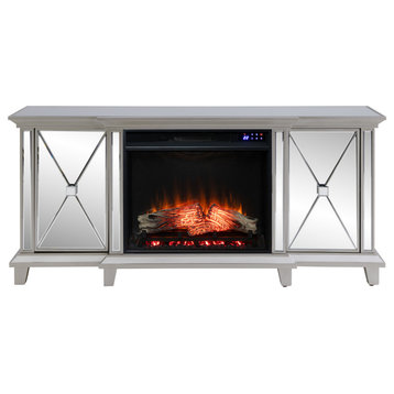 Edensor Mirrored Electric Fireplace Media Console