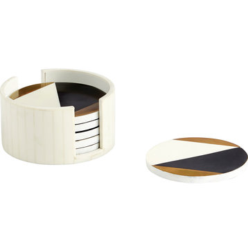 Modametric Coasters - Black - Gold - White
