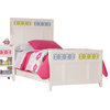 Lily Colors Panel Bed with Colors Footboard in Eggshell White-Twin