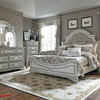 Liberty Magnolia Manor King Upholstered Bed in Antique White  SHIP IN 4 WEEKS