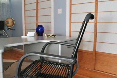 Inspiration for a modern home office remodel in Boston