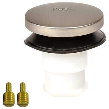 Toe Touch Bathtub Drain Stopper With 3/8" & 5/16" Fittings, Brushed Nickel