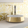 Alumix Exte Lux High End Bathroom Sink, White-Gold
