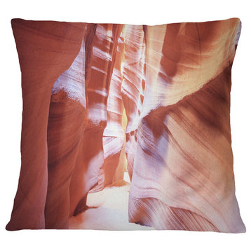 Panoramic View Antelope Canyon Landscape Photography Throw Pillow, 16"x16"