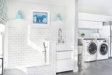 Transitional laundry room photo in Atlanta