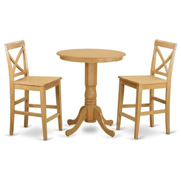 3-Piece Counter Height Set, Pub Table And 2 Dinette Chairs