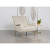 Coaster Ricci Upholstered Velvet Accent Chair with Saddle Arms in Stone and Gold