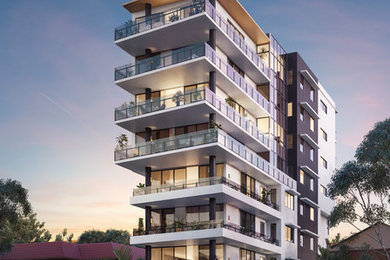 Inspiration for a modern home design in Brisbane.