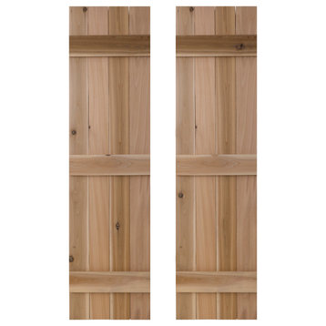 Traditional Board and Batten Exterior Shutters Pair, Dirty Blonde, 60"