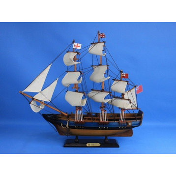 Wooden HMS Endeavour Tall Model Ship, 20"