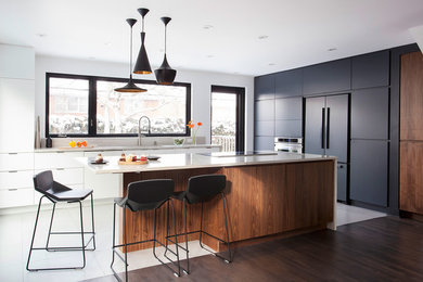 Photo of a contemporary kitchen in Montreal.